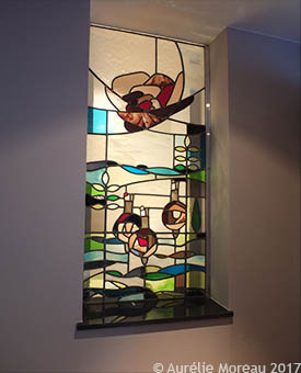 Vitrail d'alcôve rétroéclairé
