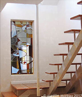 Jazz, vitrail de cloison.