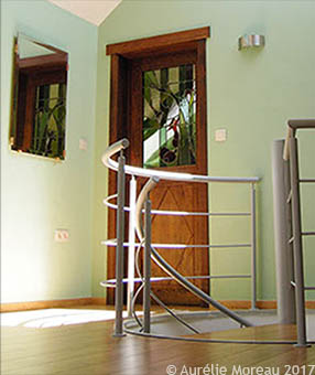 L'Ecureuil, vitrail de porte intérieure