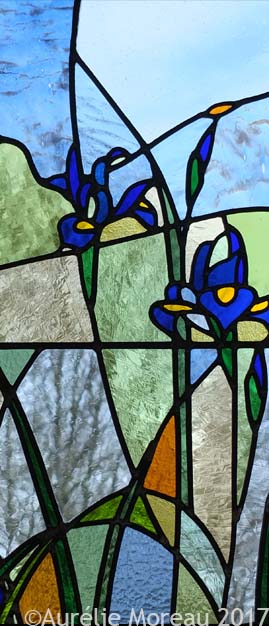 vitrail aux iris